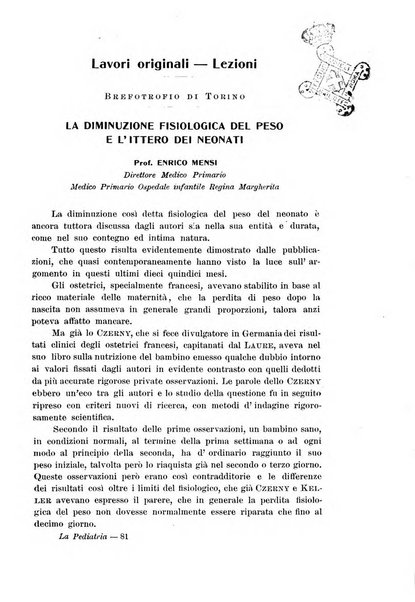 La pediatria periodico mensile indirizzato al progresso degli studi sulle malattie dei bambini