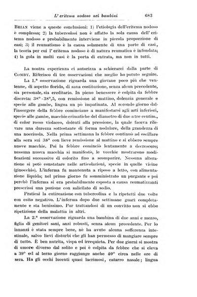 La pediatria periodico mensile indirizzato al progresso degli studi sulle malattie dei bambini