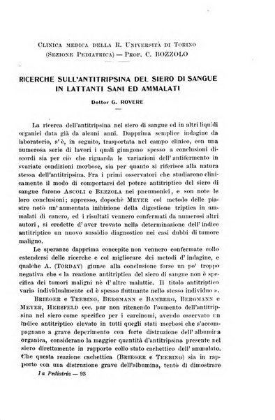 La pediatria periodico mensile indirizzato al progresso degli studi sulle malattie dei bambini