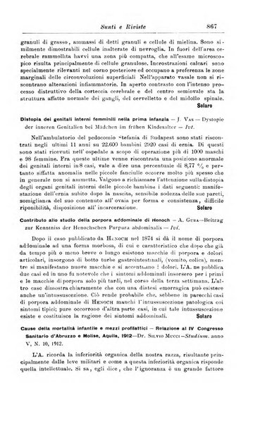 La pediatria periodico mensile indirizzato al progresso degli studi sulle malattie dei bambini