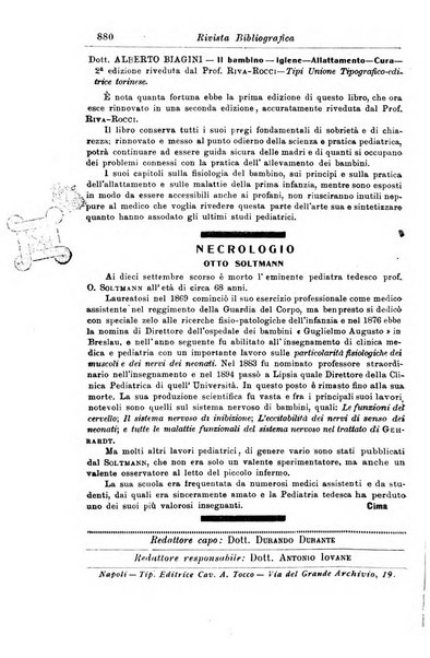 La pediatria periodico mensile indirizzato al progresso degli studi sulle malattie dei bambini