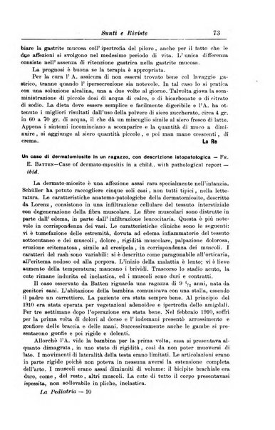 La pediatria periodico mensile indirizzato al progresso degli studi sulle malattie dei bambini