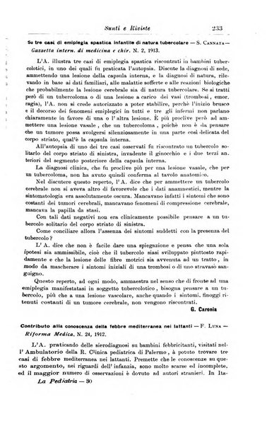 La pediatria periodico mensile indirizzato al progresso degli studi sulle malattie dei bambini