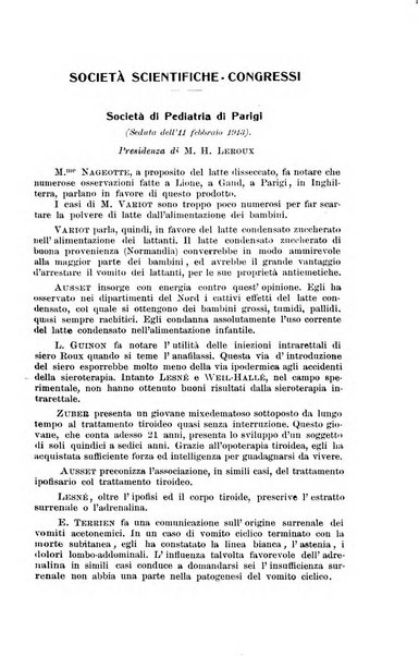 La pediatria periodico mensile indirizzato al progresso degli studi sulle malattie dei bambini