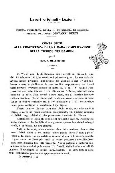 La pediatria periodico mensile indirizzato al progresso degli studi sulle malattie dei bambini