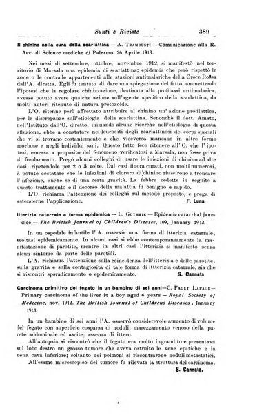 La pediatria periodico mensile indirizzato al progresso degli studi sulle malattie dei bambini