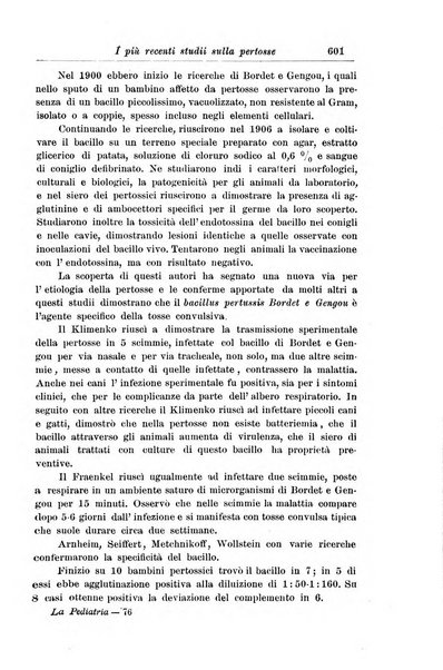 La pediatria periodico mensile indirizzato al progresso degli studi sulle malattie dei bambini