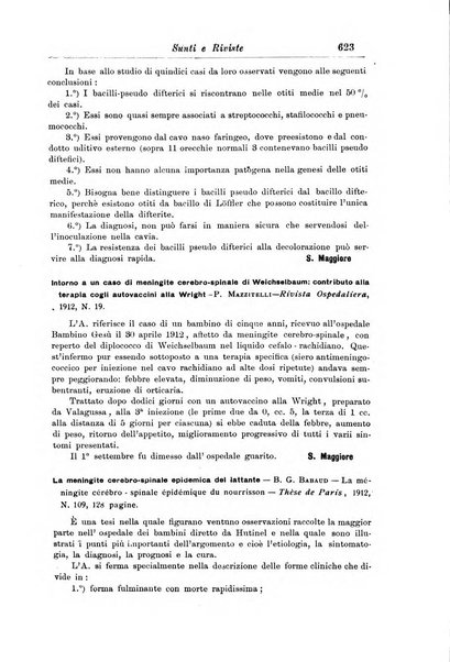 La pediatria periodico mensile indirizzato al progresso degli studi sulle malattie dei bambini