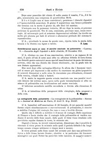 La pediatria periodico mensile indirizzato al progresso degli studi sulle malattie dei bambini