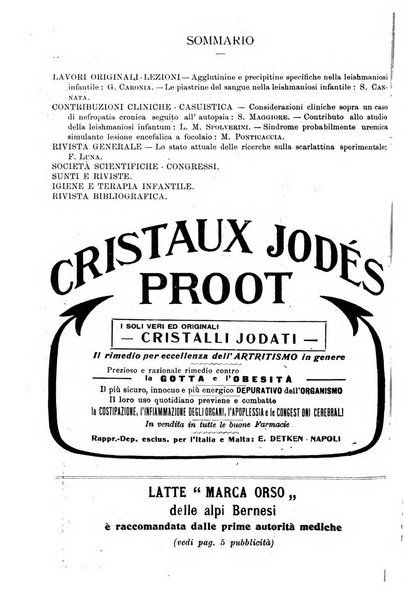 La pediatria periodico mensile indirizzato al progresso degli studi sulle malattie dei bambini