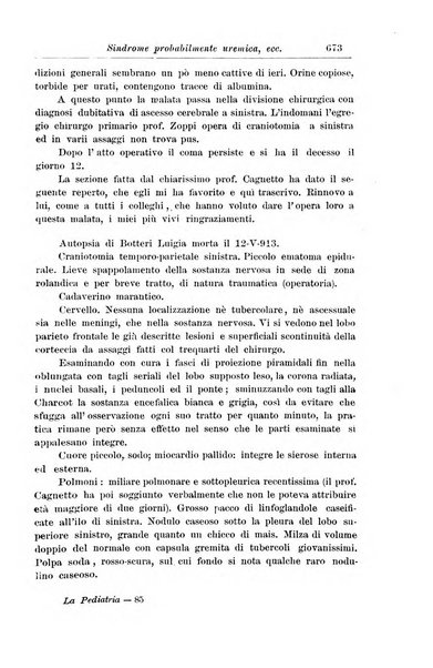 La pediatria periodico mensile indirizzato al progresso degli studi sulle malattie dei bambini