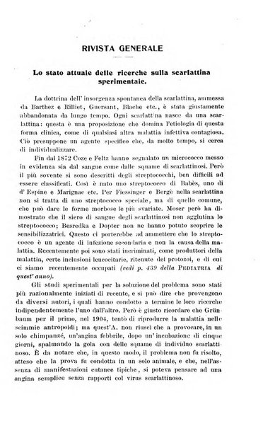 La pediatria periodico mensile indirizzato al progresso degli studi sulle malattie dei bambini