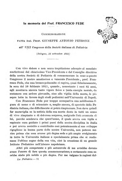 La pediatria periodico mensile indirizzato al progresso degli studi sulle malattie dei bambini