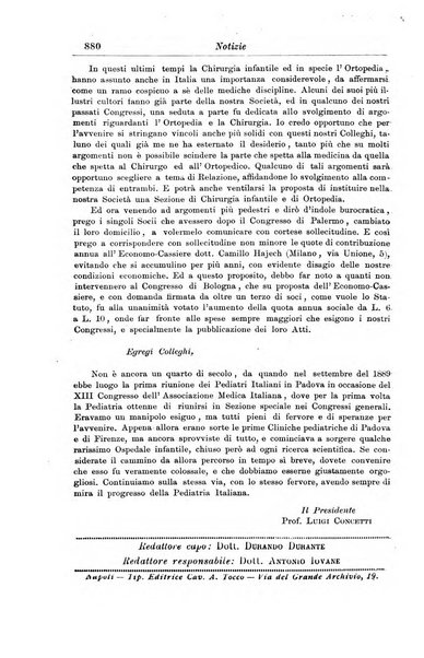 La pediatria periodico mensile indirizzato al progresso degli studi sulle malattie dei bambini