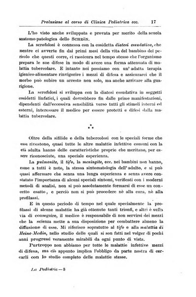 La pediatria periodico mensile indirizzato al progresso degli studi sulle malattie dei bambini