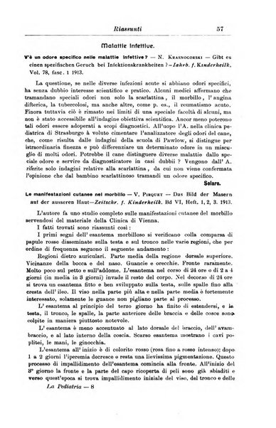 La pediatria periodico mensile indirizzato al progresso degli studi sulle malattie dei bambini