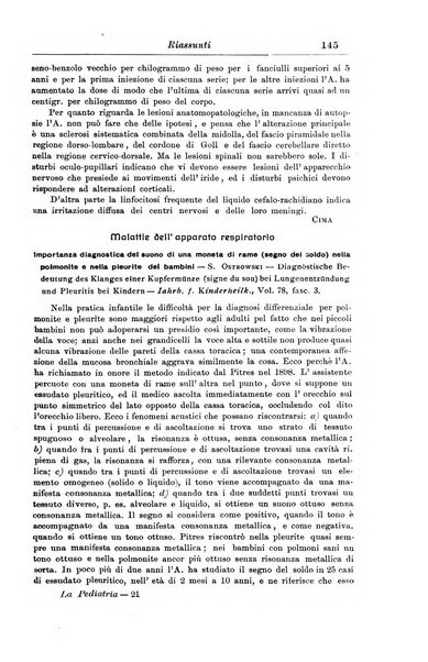 La pediatria periodico mensile indirizzato al progresso degli studi sulle malattie dei bambini