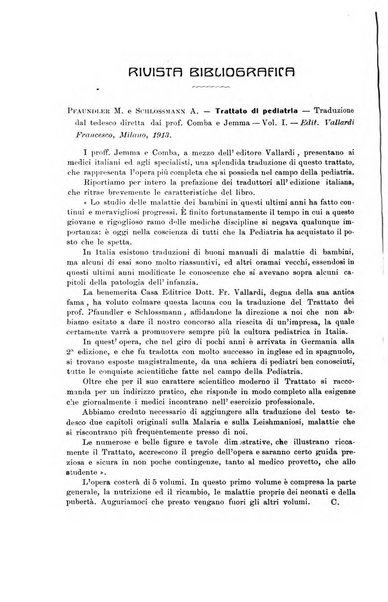 La pediatria periodico mensile indirizzato al progresso degli studi sulle malattie dei bambini