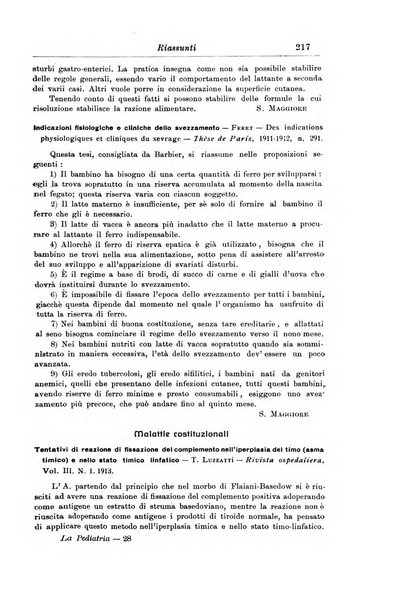 La pediatria periodico mensile indirizzato al progresso degli studi sulle malattie dei bambini