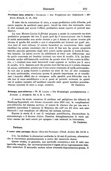 La pediatria periodico mensile indirizzato al progresso degli studi sulle malattie dei bambini