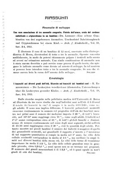 La pediatria periodico mensile indirizzato al progresso degli studi sulle malattie dei bambini