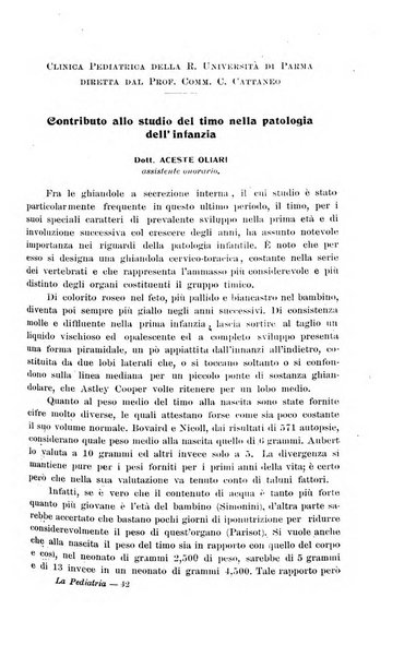 La pediatria periodico mensile indirizzato al progresso degli studi sulle malattie dei bambini