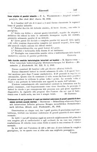 La pediatria periodico mensile indirizzato al progresso degli studi sulle malattie dei bambini