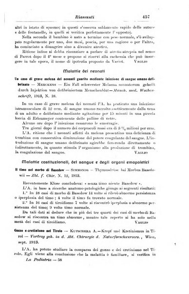 La pediatria periodico mensile indirizzato al progresso degli studi sulle malattie dei bambini