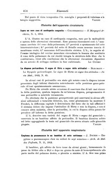 La pediatria periodico mensile indirizzato al progresso degli studi sulle malattie dei bambini