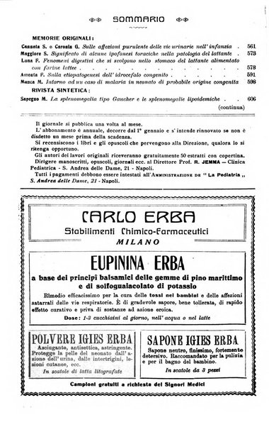 La pediatria periodico mensile indirizzato al progresso degli studi sulle malattie dei bambini