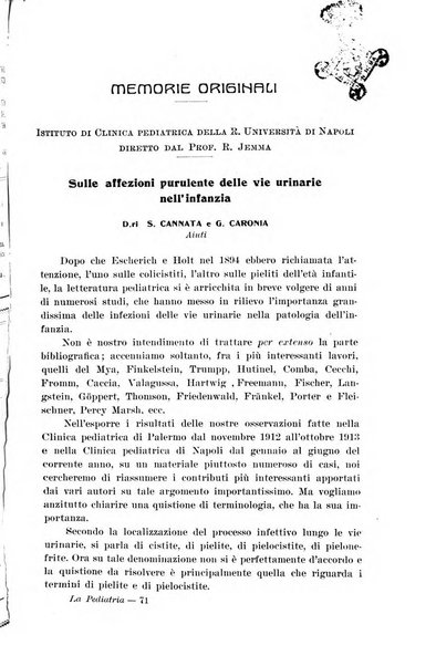 La pediatria periodico mensile indirizzato al progresso degli studi sulle malattie dei bambini