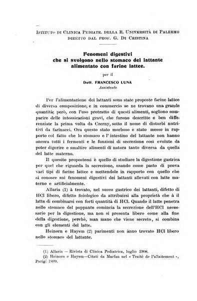 La pediatria periodico mensile indirizzato al progresso degli studi sulle malattie dei bambini