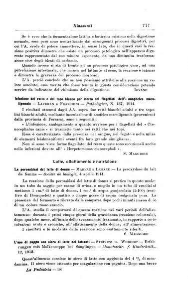 La pediatria periodico mensile indirizzato al progresso degli studi sulle malattie dei bambini