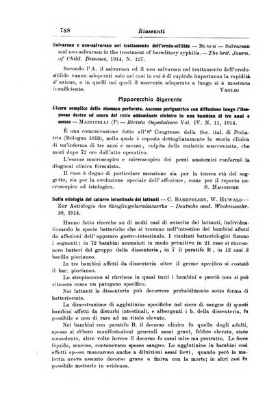 La pediatria periodico mensile indirizzato al progresso degli studi sulle malattie dei bambini