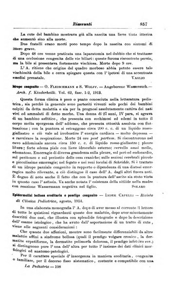 La pediatria periodico mensile indirizzato al progresso degli studi sulle malattie dei bambini