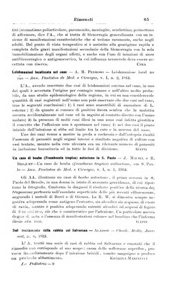 La pediatria periodico mensile indirizzato al progresso degli studi sulle malattie dei bambini