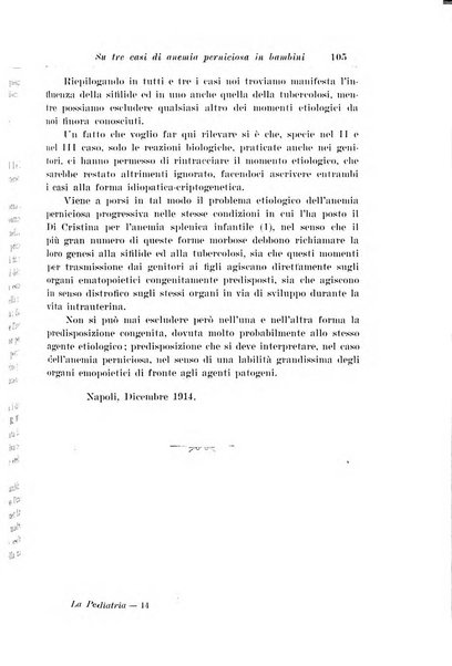 La pediatria periodico mensile indirizzato al progresso degli studi sulle malattie dei bambini