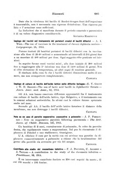 La pediatria periodico mensile indirizzato al progresso degli studi sulle malattie dei bambini