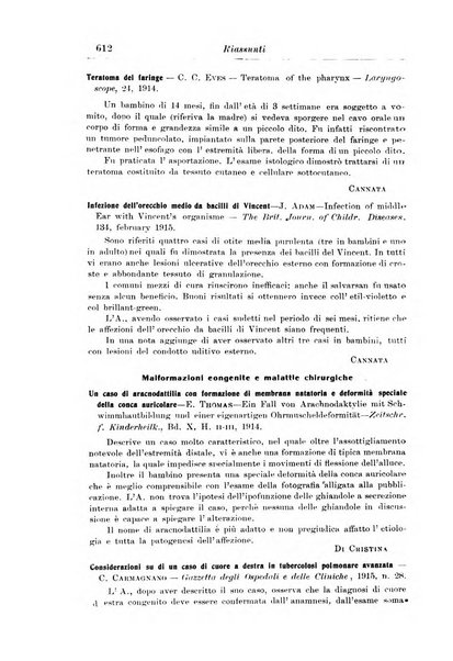 La pediatria periodico mensile indirizzato al progresso degli studi sulle malattie dei bambini