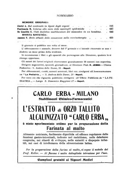 La pediatria periodico mensile indirizzato al progresso degli studi sulle malattie dei bambini