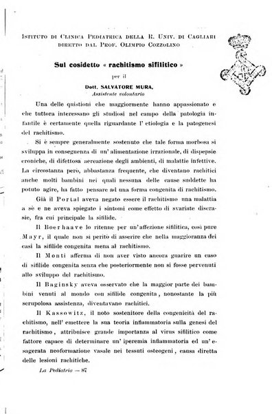 La pediatria periodico mensile indirizzato al progresso degli studi sulle malattie dei bambini