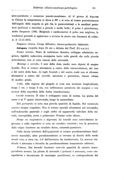 La pediatria periodico mensile indirizzato al progresso degli studi sulle malattie dei bambini