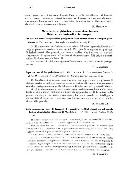 La pediatria periodico mensile indirizzato al progresso degli studi sulle malattie dei bambini