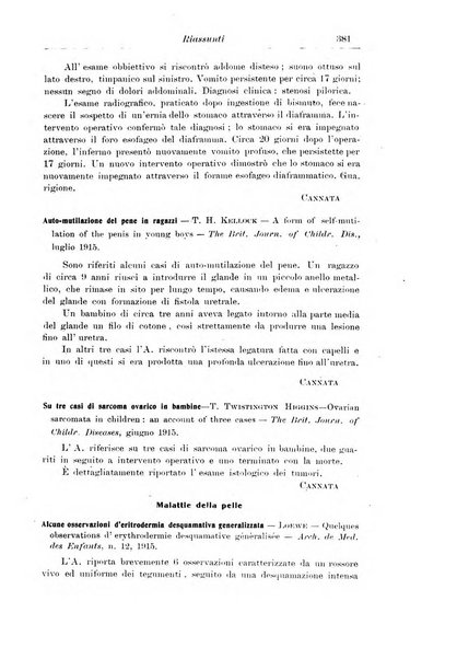 La pediatria periodico mensile indirizzato al progresso degli studi sulle malattie dei bambini