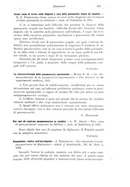 La pediatria periodico mensile indirizzato al progresso degli studi sulle malattie dei bambini