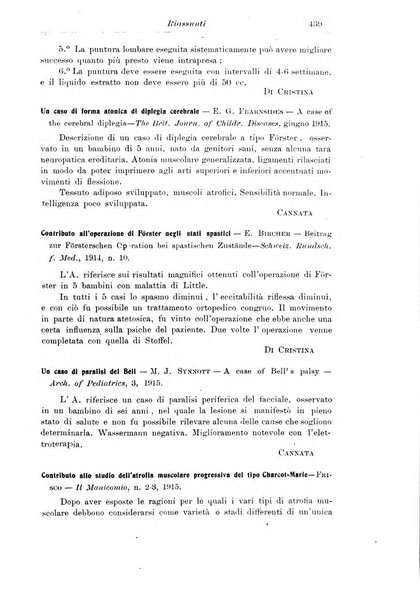 La pediatria periodico mensile indirizzato al progresso degli studi sulle malattie dei bambini