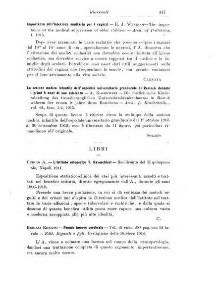 La pediatria periodico mensile indirizzato al progresso degli studi sulle malattie dei bambini