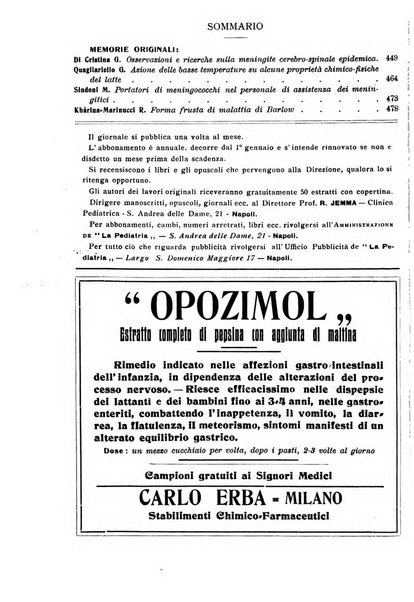 La pediatria periodico mensile indirizzato al progresso degli studi sulle malattie dei bambini