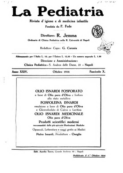 La pediatria periodico mensile indirizzato al progresso degli studi sulle malattie dei bambini