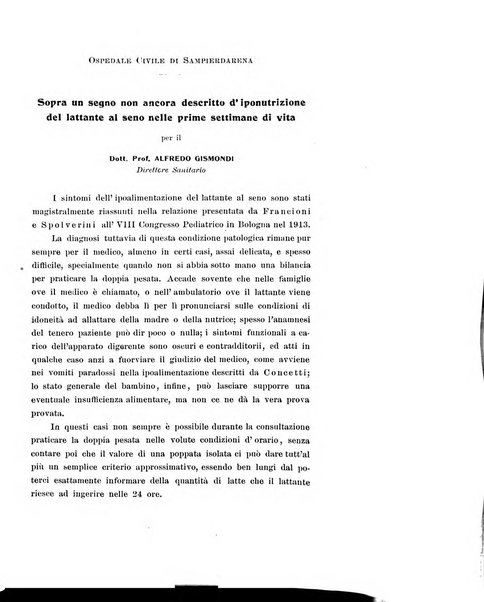 La pediatria periodico mensile indirizzato al progresso degli studi sulle malattie dei bambini